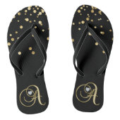 Prachtige Gold Monogram Letter 'A' Diamond Heart Teenslippers (Voetbed)