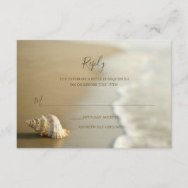 Prachtige Gold Seashell Beach Wedding RSVP-kaart RSVP Kaartje