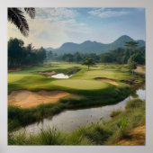 Prachtige golfbaan landschapsprint poster (Voorkant)