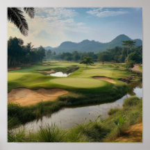 Prachtige golfbaan landschapsprint