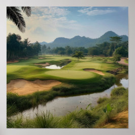 Prachtige golfbaan landschapsprint poster