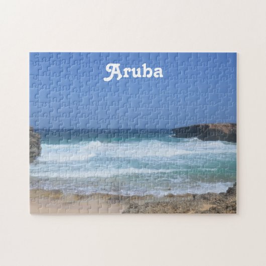Prachtige golven die in Aruba kruipen Legpuzzel (Horizontaal)