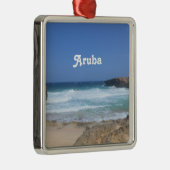 Prachtige golven die in Aruba kruipen Metalen Ornament (Rechts)