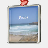Prachtige golven die in Aruba kruipen Metalen Ornament (Links)