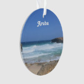 Prachtige golven die in Aruba kruipen Ornament (voorkant)