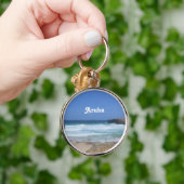 Prachtige golven die in Aruba kruipen Sleutelhanger (Hand)