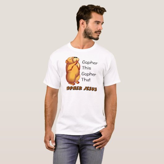 Prachtige gopher Christelijk design T-shirt (Voorkant volledig)