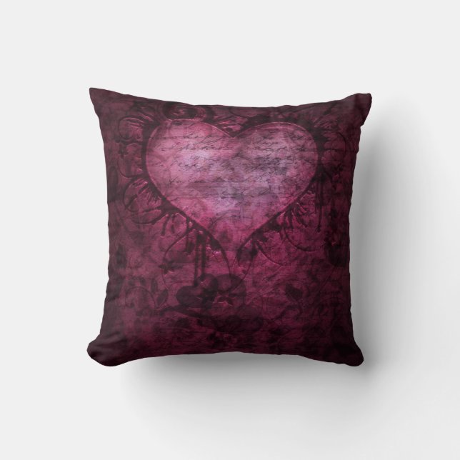 Prachtige Gothic Grunge Heart Pillow Kussen (Voorkant)