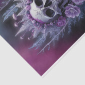 Prachtige Gothic Skull op Plum, Midnight Macabre Tissuepapier (Detail)