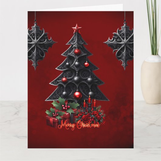prachtige gotische kerstboom  kaart (Voorkant)