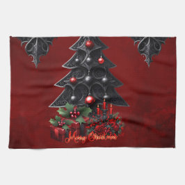 Prachtige gotische kerstboom theedoek