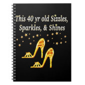 PRACHTIGE GOUDEN 40E SCHOEN KONINGIN NOTITIEBOEK (Voorkant)