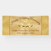 Prachtige gouden 50e bruiloft Jubileum banners (Horizontaal)