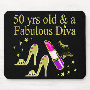 PRACHTIGE GOUDEN 50E VERJAARDAG DIVA DESIGN MUISMAT