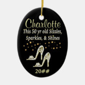 PRACHTIGE GOUDEN 50E VERJAARDAG GEDATEERD ORNAMENT (Voorkant)