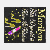 PRACHTIGE GOUDEN 50E VERJAARDAG GEPERSONALISEERDE  FLEECE DEKEN (Voorkant (Horizontaal))