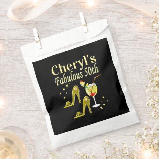 PRACHTIGE GOUDEN 50E VERJAARDAG ONTWERP BEDANKZAKJE (Geknipt)