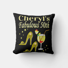 PRACHTIGE GOUDEN 50E VERJAARDAG ONTWERP KUSSEN