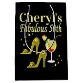 PRACHTIGE GOUDEN 50E VERJAARDAG ONTWERP MEDIUM CADEAUZAKJE (Voorkant)