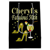 PRACHTIGE GOUDEN 50E VERJAARDAG ONTWERP MEDIUM CADEAUZAKJE (Achterkant)