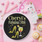 PRACHTIGE GOUDEN 50E VERJAARDAG ONTWERP PAPIEREN BORDJE (Feest)