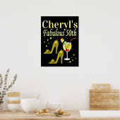 PRACHTIGE GOUDEN 50E VERJAARDAG ONTWERP POSTER (Keuken)