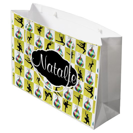 PRACHTIGE GOUDEN AANGEPASTE BALLERINA CADEAUTAS (Achterkant Gekanteld)