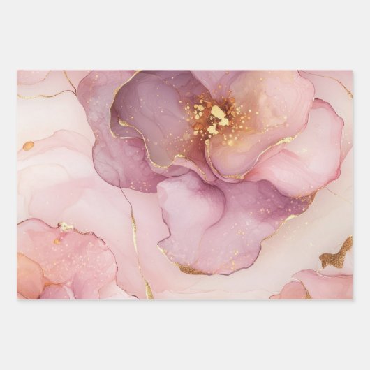 Prachtige gouden Abstract Blush Roze Vrijgezellenf Inpakpapier Vel (Voorkant 3)