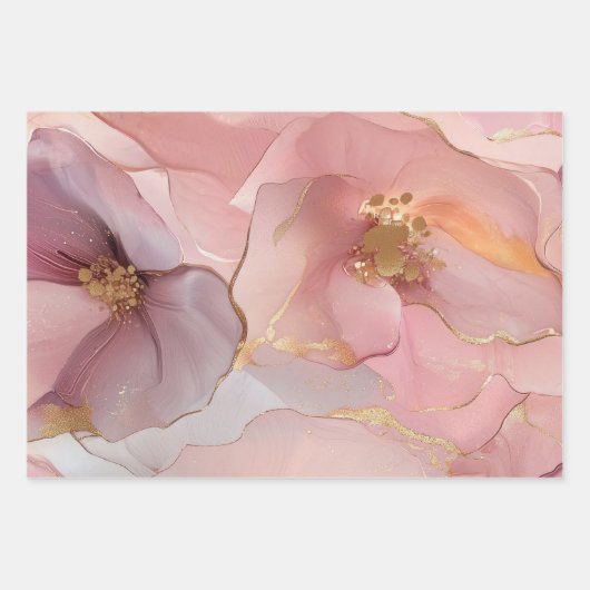 Prachtige gouden Abstract Blush Roze Vrijgezellenf Inpakpapier Vel (Voorkant)