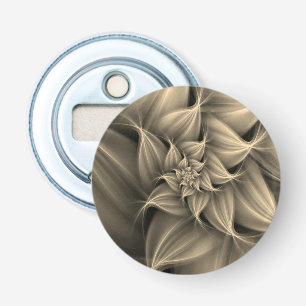 Prachtige Gouden Bloem Fractal  Button Flesopener