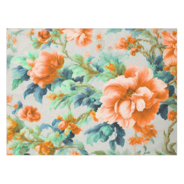 Prachtige Gouden Bloemen en Blauwe, Groene Bladere Tafelkleed