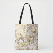 Prachtige gouden bloemen tote bag (Voorkant)