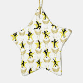 PRACHTIGE GOUDEN FIGUUR SCHAATSEN KERST DESIGN KERAMISCH ORNAMENT (Links)