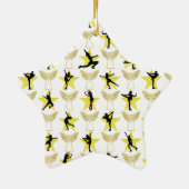 PRACHTIGE GOUDEN FIGUUR SCHAATSEN KERST DESIGN KERAMISCH ORNAMENT (Achterkant)