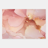 Prachtige gouden roze bloemige bruids douche inpakpapier vel (Voorkant)