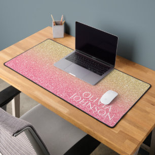 Prachtige gouden roze glitter ombre bureaumat
