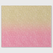 Prachtige gouden roze glitter ombre cadeaupapier (Vlak)