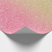 Prachtige gouden roze glitter ombre cadeaupapier (Hoek)
