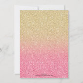 Prachtige gouden roze glitter ombre kaart (Achterkant)