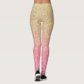 Prachtige gouden roze glitter ombre leggings (Achterkant)