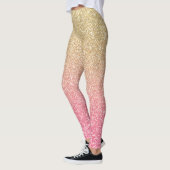 Prachtige gouden roze glitter ombre leggings (Links)