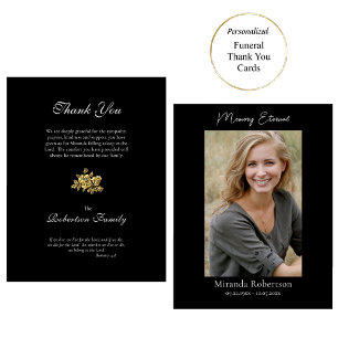 Prachtige gouden Rozen foto orthodoxe begrafenis Bedankkaart