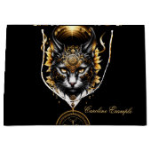Prachtige gouden zwarte kat. groot cadeauzakje (Voorkant)