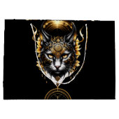 Prachtige gouden zwarte kat. groot cadeauzakje (Achterkant)