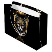 Prachtige gouden zwarte kat. groot cadeauzakje (Achterkant Gekanteld)
