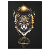 Prachtige gouden zwarte kat. klembord (Achterkant)