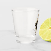 Prachtige gouden zwarte kat. shot glas (Links)