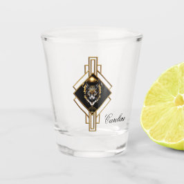 Prachtige gouden zwarte kat. shot glas