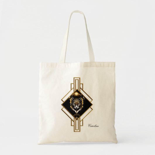 Prachtige gouden zwarte kat. tote bag (Voorkant)