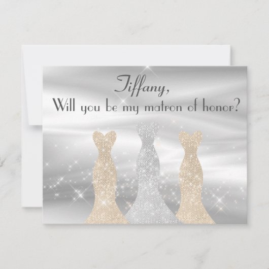 Prachtige Gowns Matron of Honor-voorstel Kaart (Voorkant)